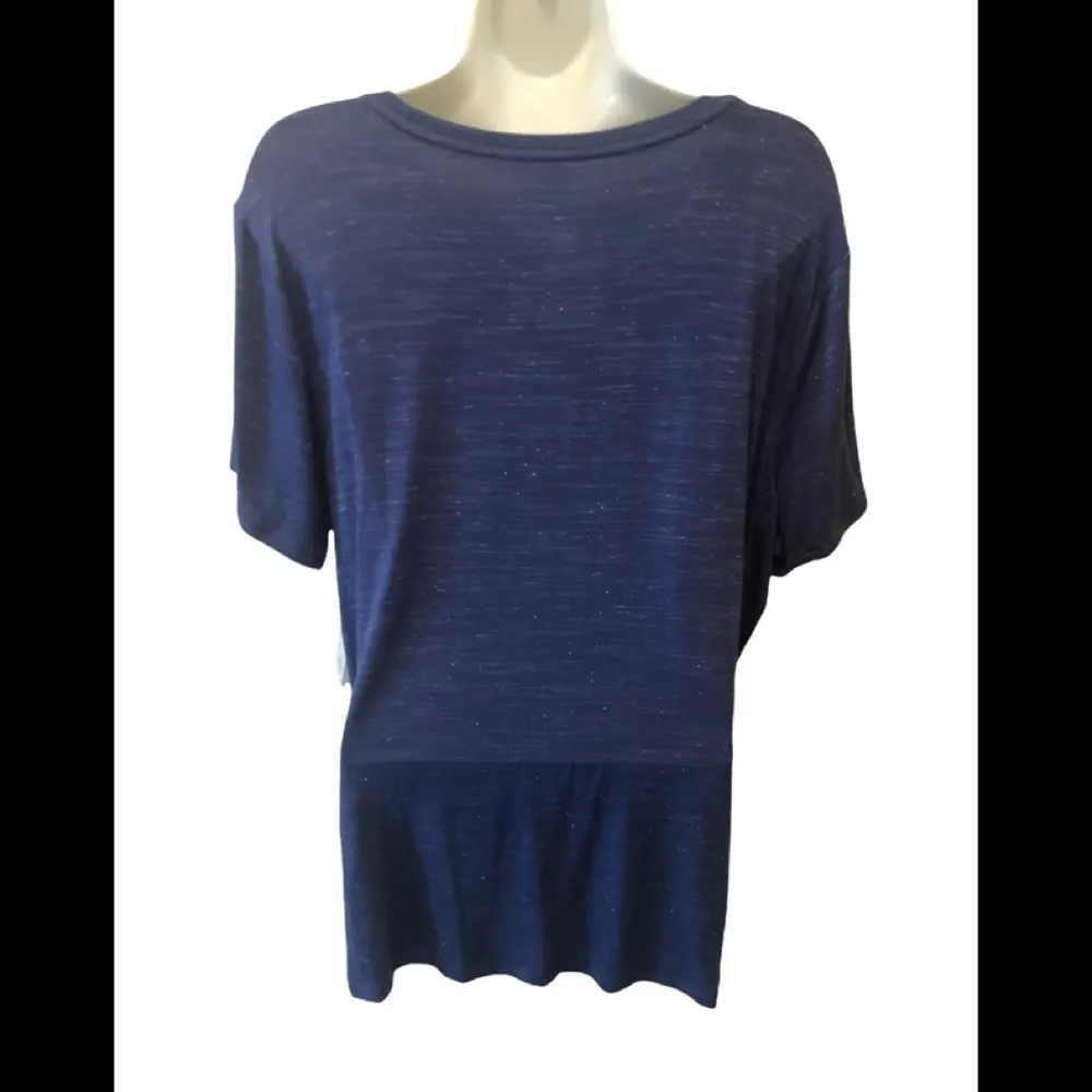 Nine West Soft Spun Short Sleeve Blue Speckled Tee Size XXL Supersoft Stretch - Image 2