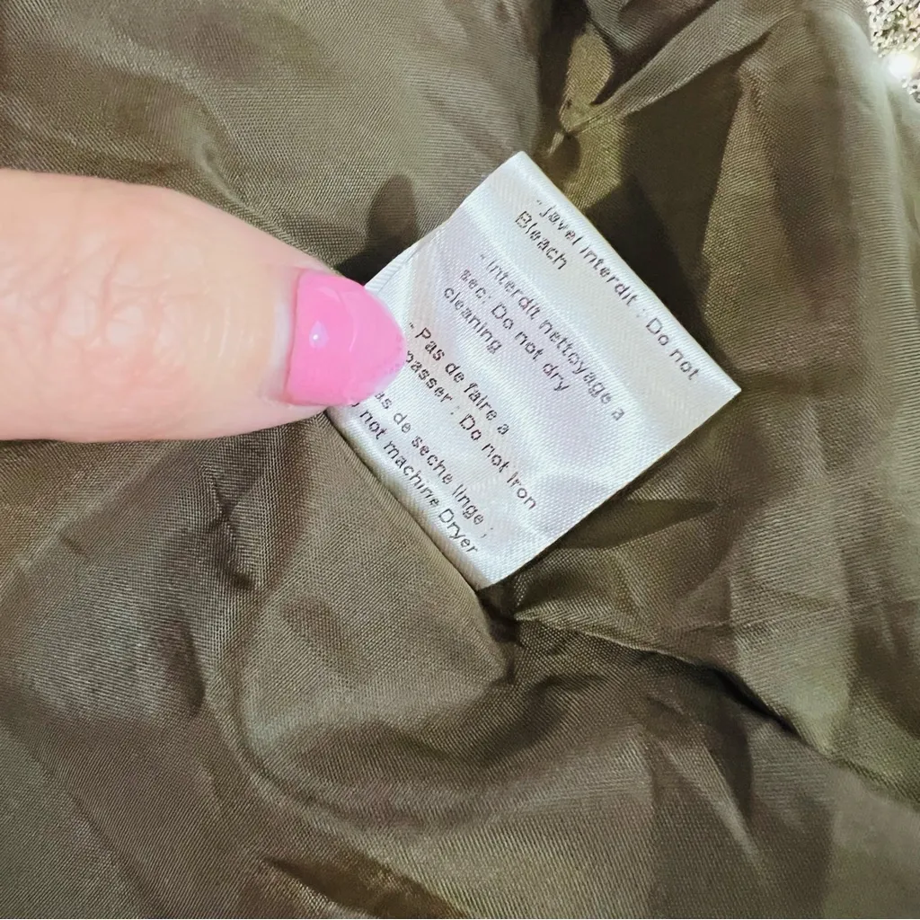 Faubourg du Temple Statement Green Utility Jacket with Sequin Sleeves Size S - Image 13