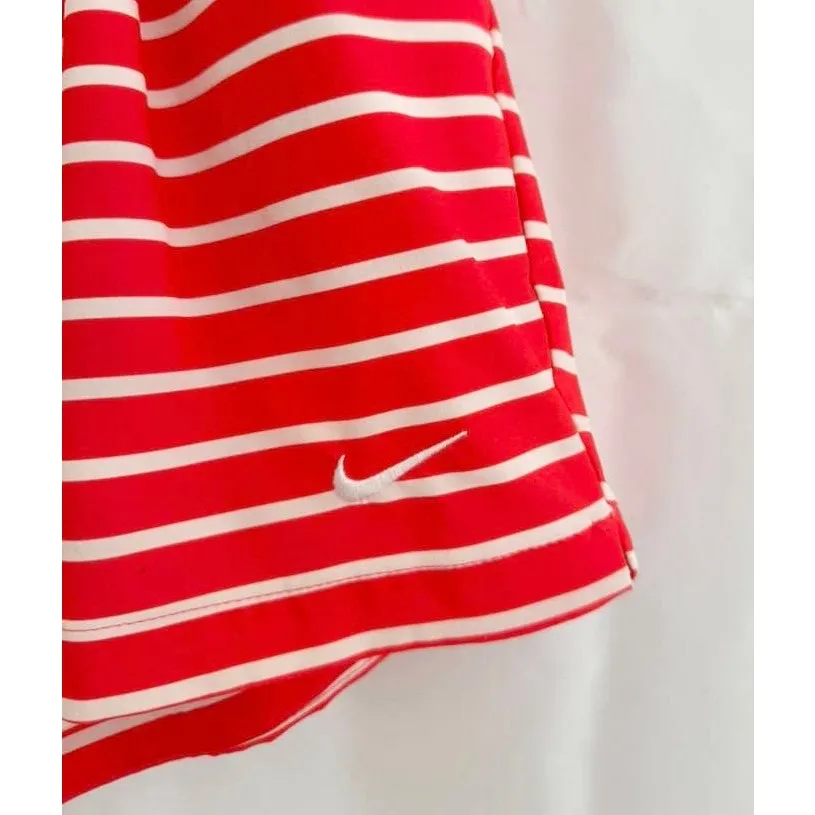 Nike Women's Dri-Fit Shorty Printed Golf Shorts in Crimson/White Stripes sz. 14 - Image 6