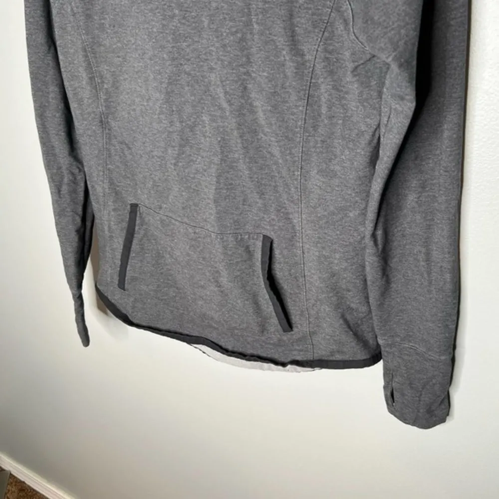 Athleta gray Sentry Hooded Sweatshirt cowl neck pockets thumbholes cozy small - Image 6