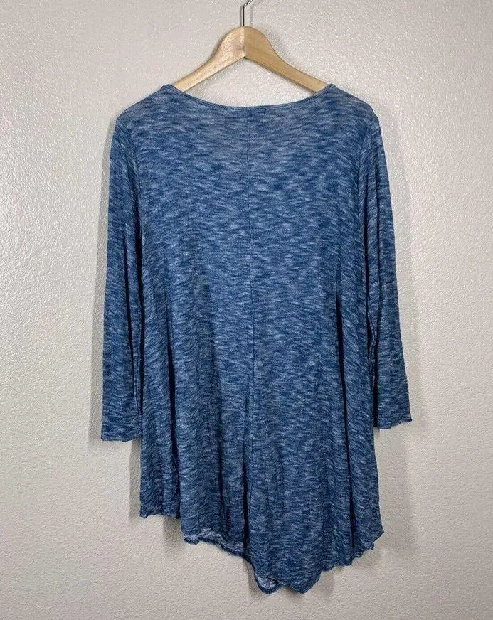 Comfy USA Asymmetric Crinkled Knit Tunic Top Women’s Medium M Lagenlook - Image 5