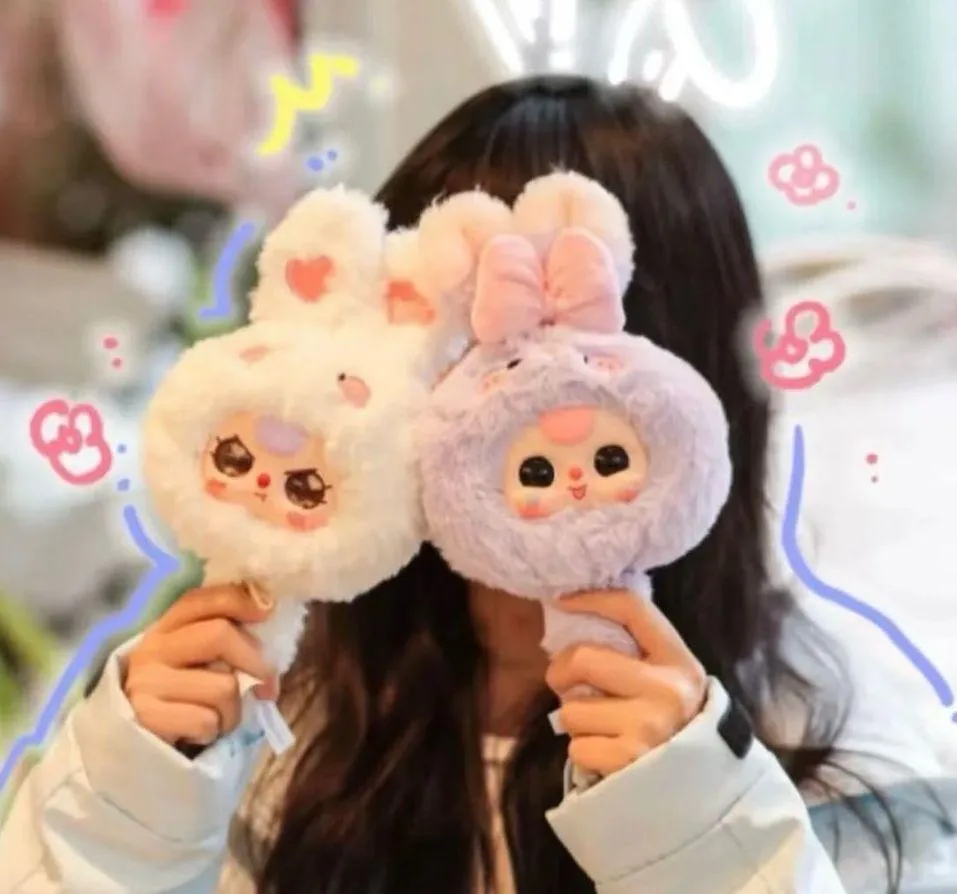 🆕Baby Three Magic Mirror Blind Box Plush Bag Clip Pink - Image 6