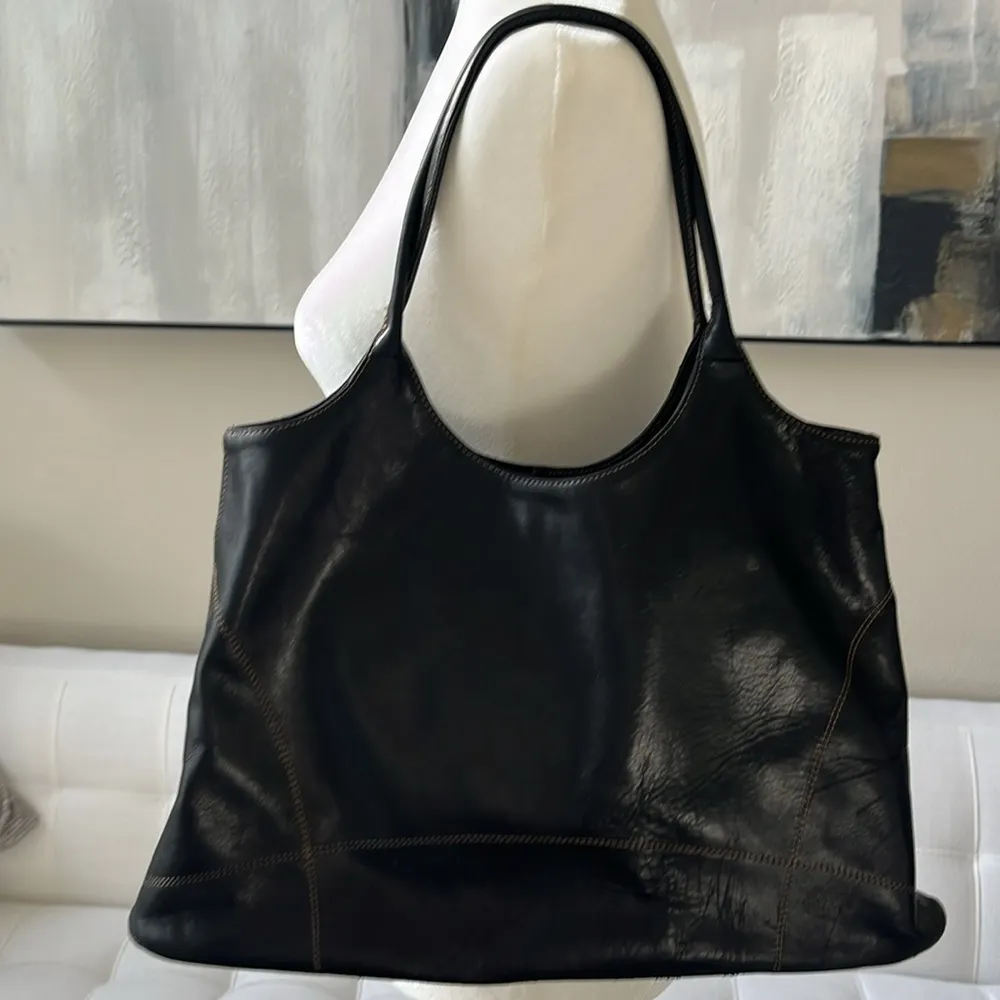 Black Full Lamb Skin leather Women Shoulder bag. - Image 2