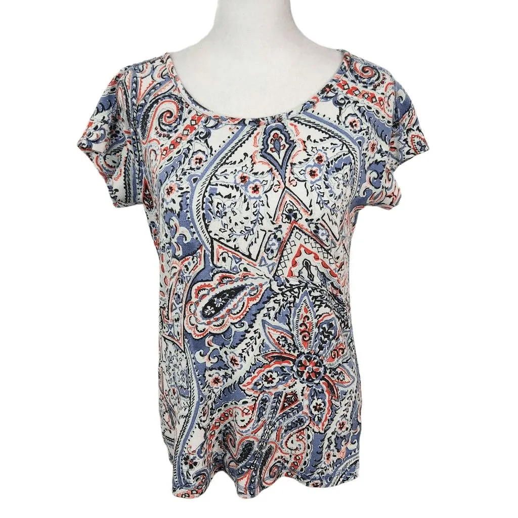 J. Jill Red Stripe Tee SizeXS and Talbots Paisley Tee Size XS Bundle of 2 Tops - Image 8