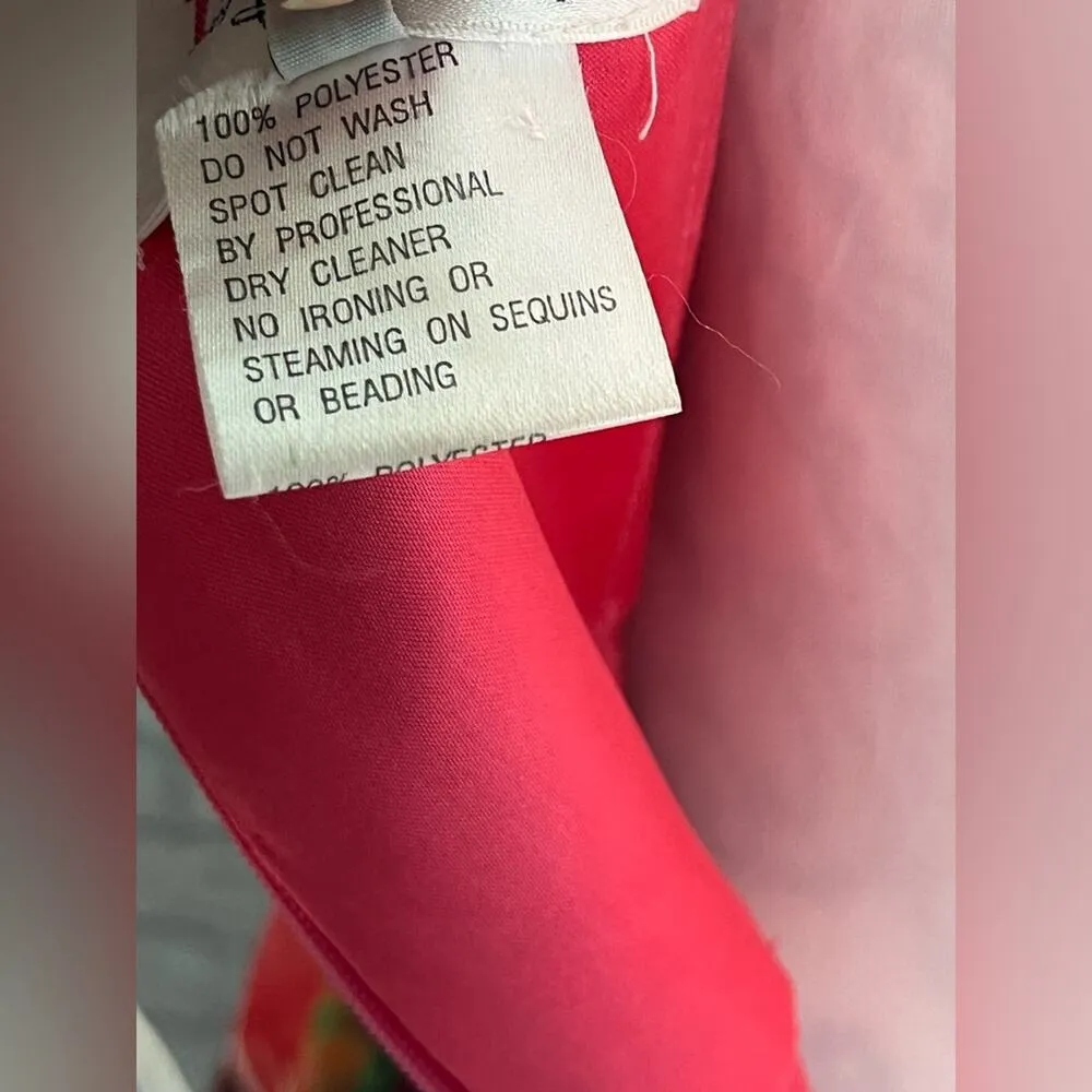 Frenchy by Heather French Henry Colorful Boho Strapless Chiffon Maxi Gown Pink Size 8 - Image 4