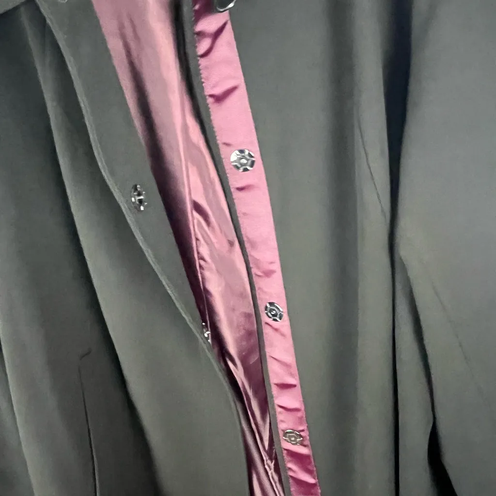 PRESTON & YORK. Black Hidden Snap Button Closure Lined Long Sleeves Coat Size 3X - Image 6