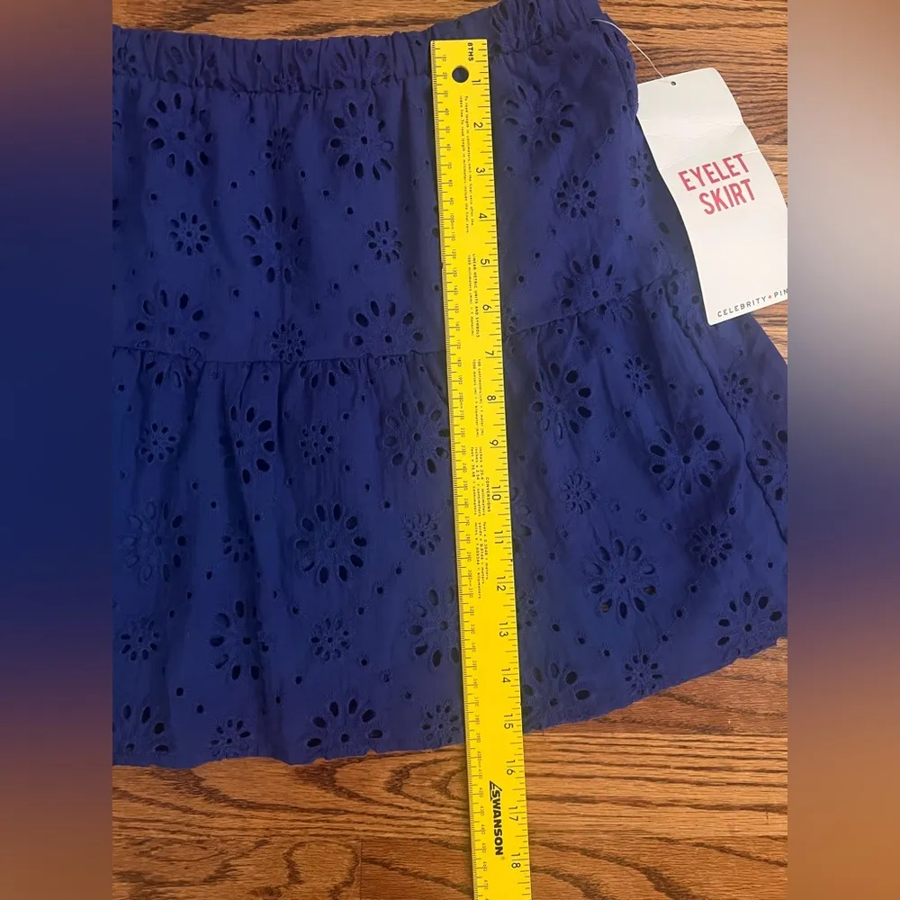 NWT Celebrity Pink Blue Bubble Cotton Mini Skirt - Medium - Image 6