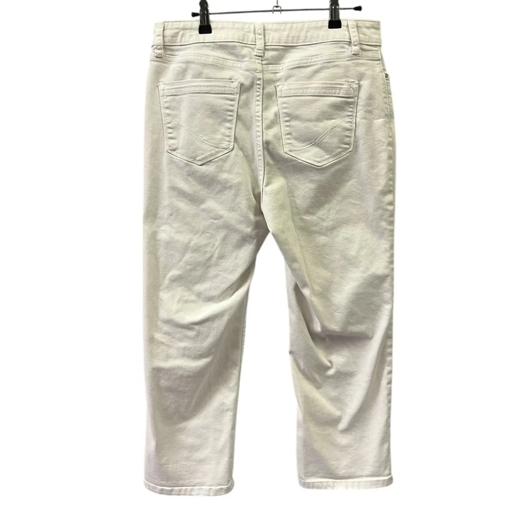 Croft & Barrow White High Rise Straight Stretch Premium Denim Jeans Womens 10 - Image 3