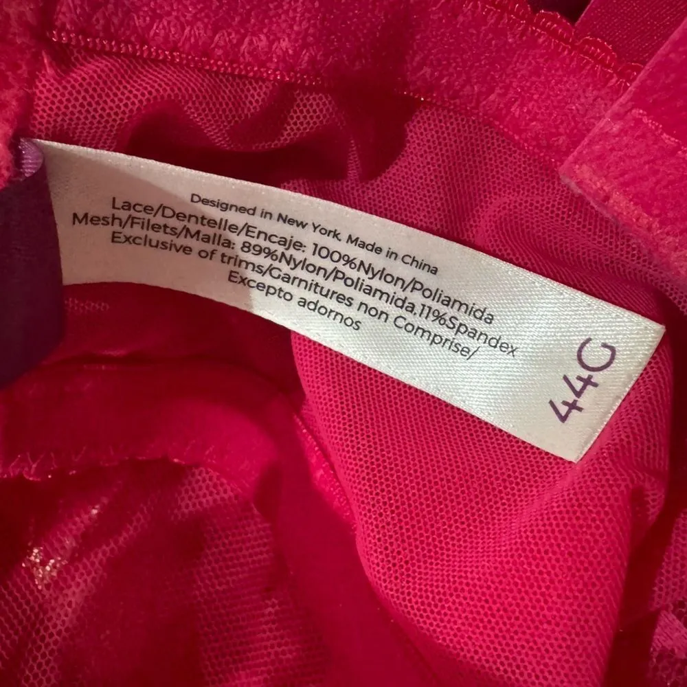 Adore Me Pink Lace Semi Sheer Bra Women’s 44G - Image 4