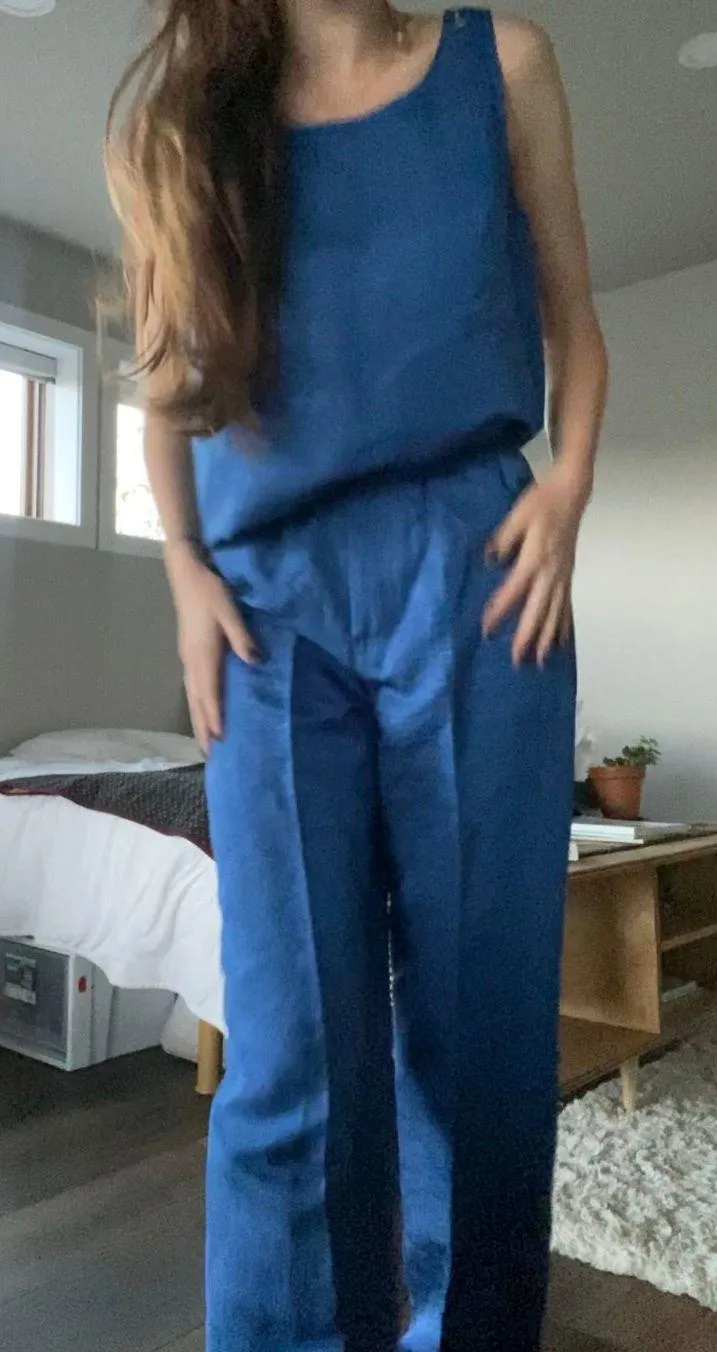 Vintage 80s Blue Tank Suit  - Image 2