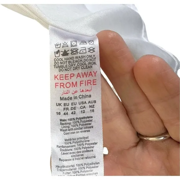 Maternity White Sequin Wrap Robe Dress Mini Blouson Sleeves Sparkle Party sz 12‎ - Image 11