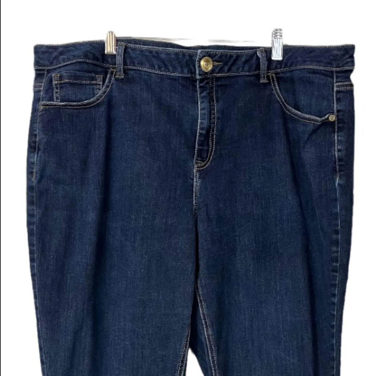 Lane Bryant Plus Women's Jeans Mid Rise Boot Cut Mid Rise Dark Wash Size 22 - Image 4