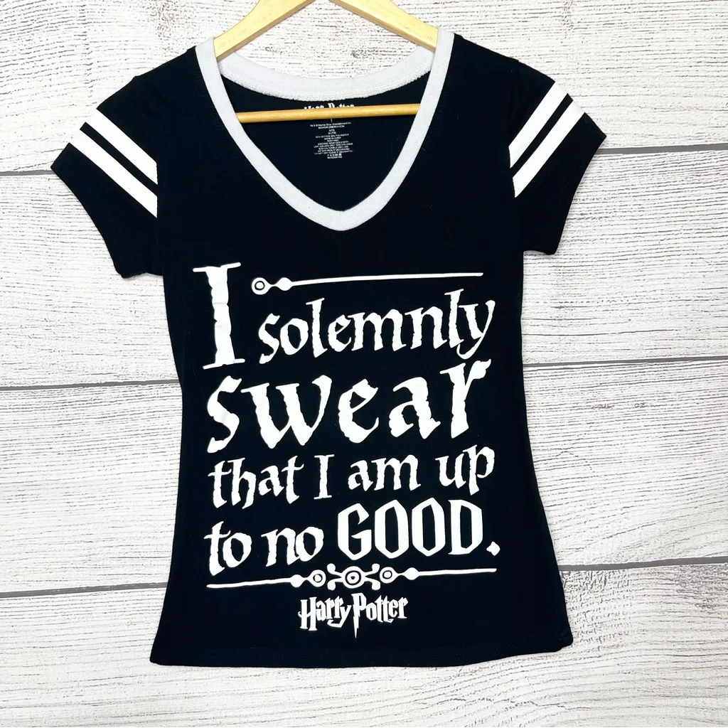 Harry Potter Black “I Solemnly Swear I Am Up To No Good” T - Image 5