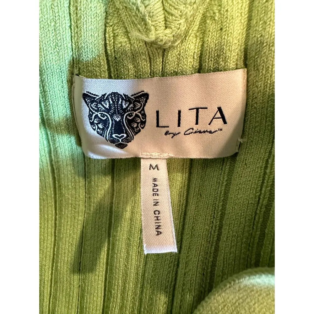 LITA By Ciara Icon Rib V Neck Cardigan Button Front Midi Dress - Image 16