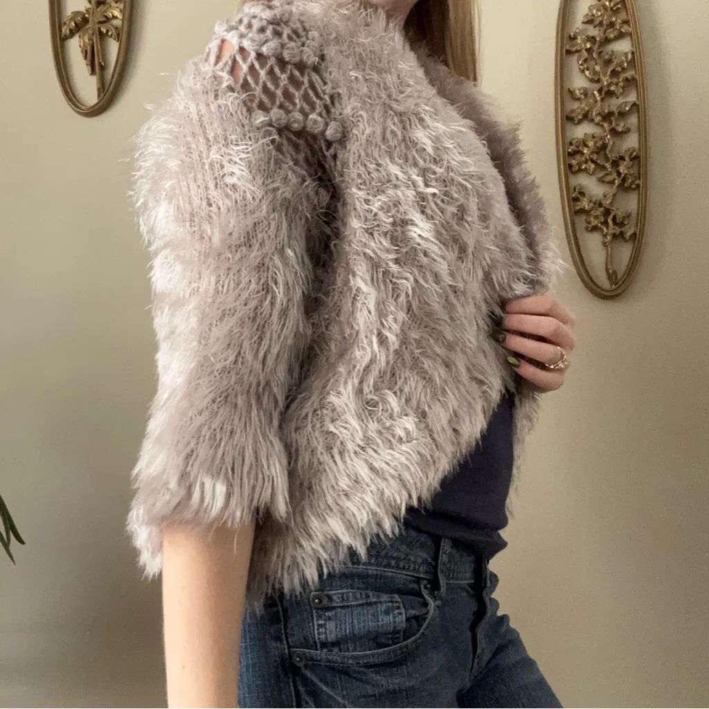 Dressbarn Crochet Fuzzy Cardigan - Image 7