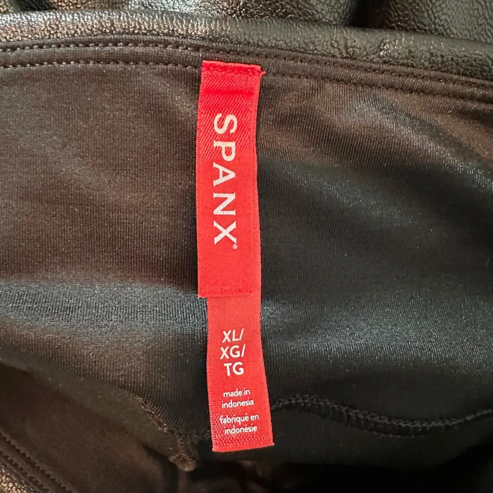 SPANX Faux Stretch Legging Front Split Hem Stretch Size XL Black Casual - Image 3