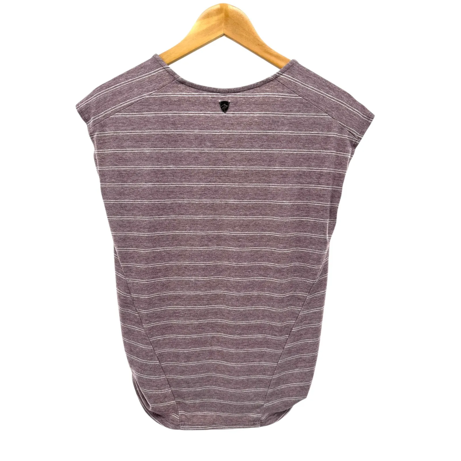 Kuhl Laurel‎ Womens S Mauve Striped Button Tab Sleeve Short Sleeve T Shirt Top - Image 9