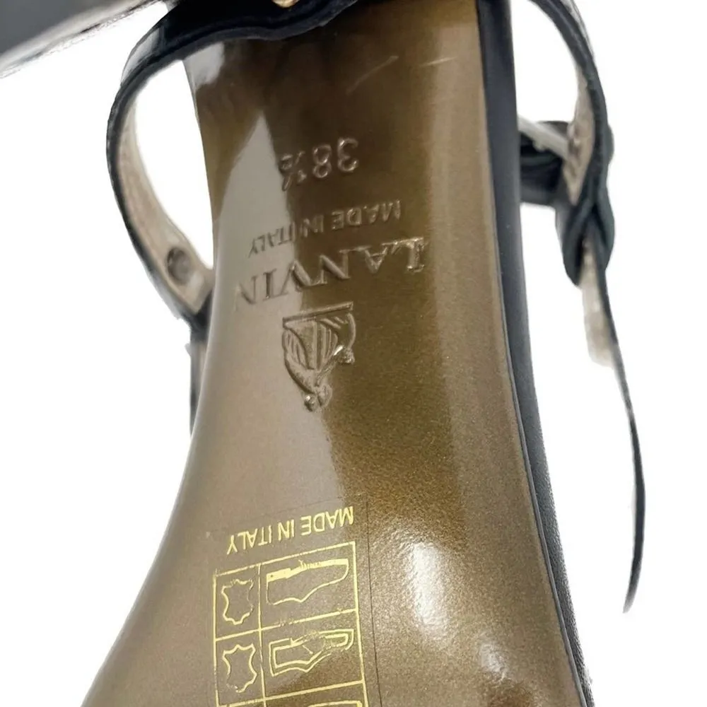 Lanvin Rainbow holographic block heel metallic ankle wrap sandals size 38.5 - Image 13