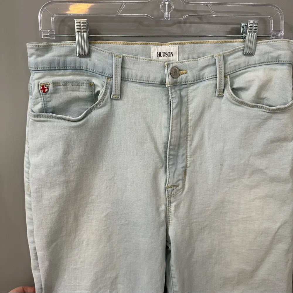 Hudson Blair Jeans High Waist Light Wash Straight Crop Jeans Size 30 - Image 3