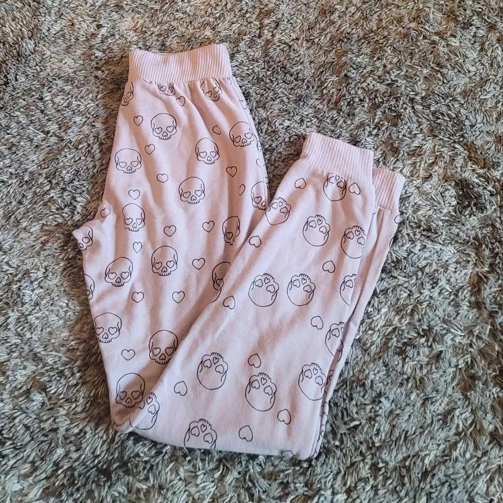 Chaser Pink Little Skulls Cozy Knit Joggers XS - Image 8