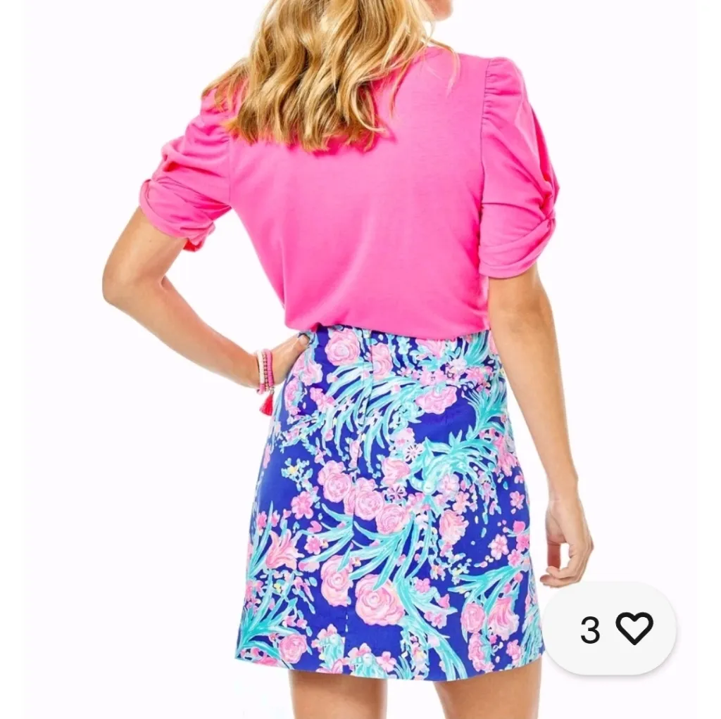 Lilly Pulitzer Izzy Cotton Skirt  Corsica Blue Toucan Party R$78 Size 2 Vacation - Image 3