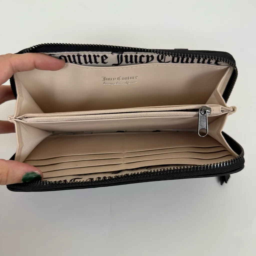 Juicy Couture Black Zip Wallet Rhinestones - Image 5