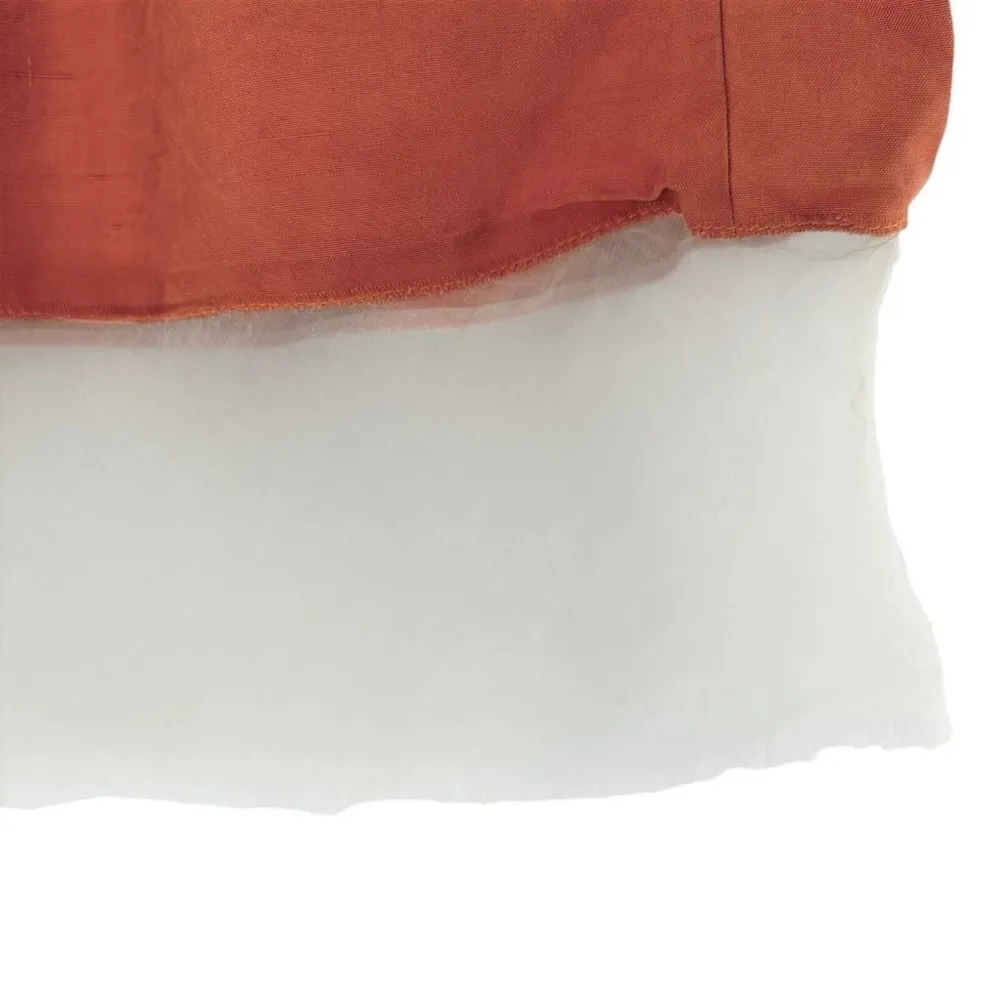 Chloe Pompei Terracotta Orange Silk Sheer Hem Skirt Size 34/2 - Image 2