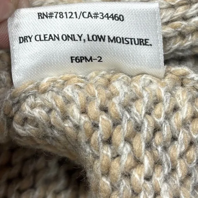 Eileen Fisher Shawl Collar Cardigan Sweater S Italian Yarn Cashmere Angora Beige - Image 9