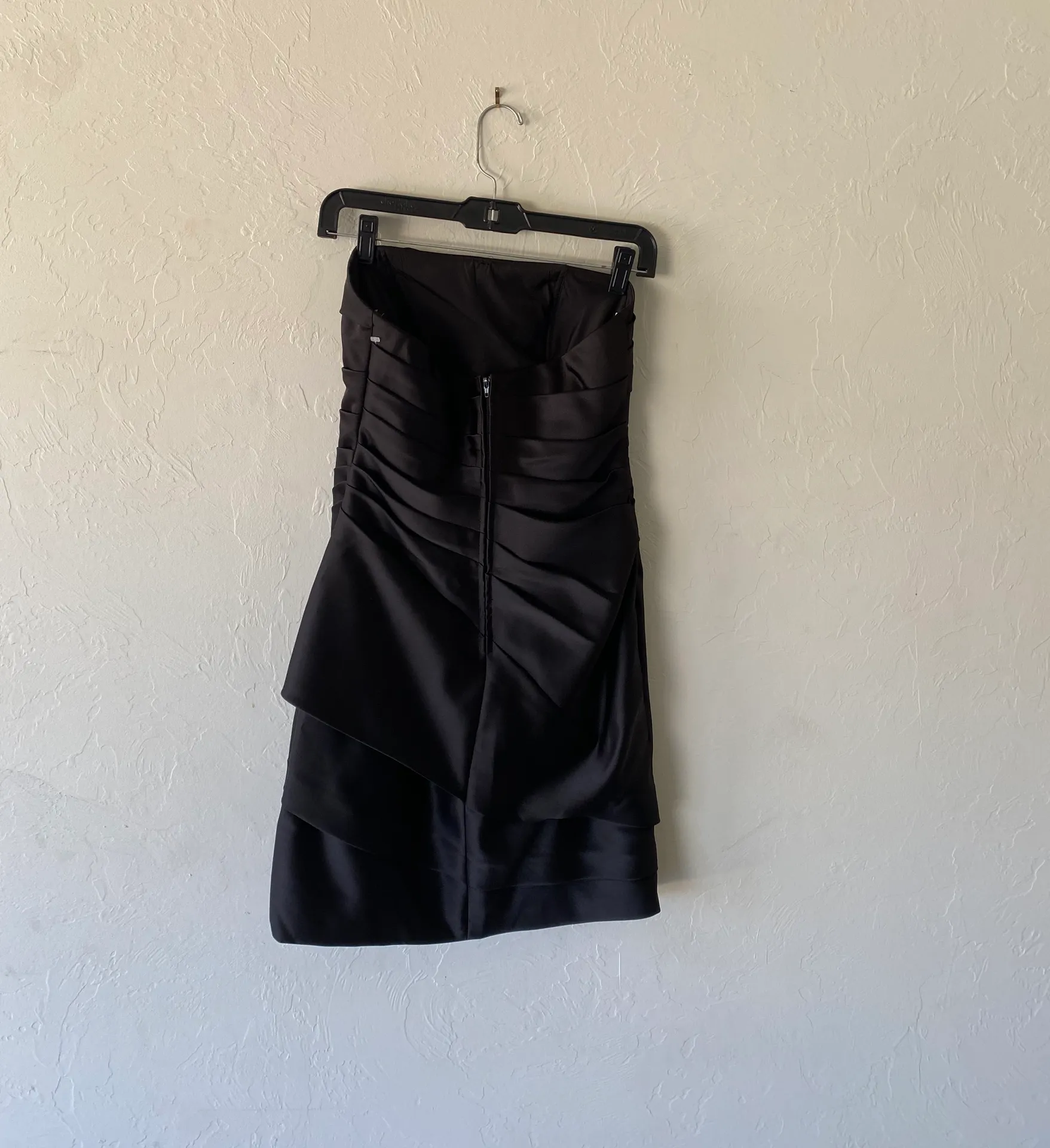 David’s Bridal black strapless ruched dress size 2. - Image 2