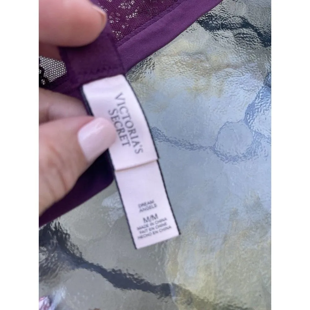 Victoria's Secret Dream Angels Plum Purple Lacey Bralette Size Medium No Wire - Image 3