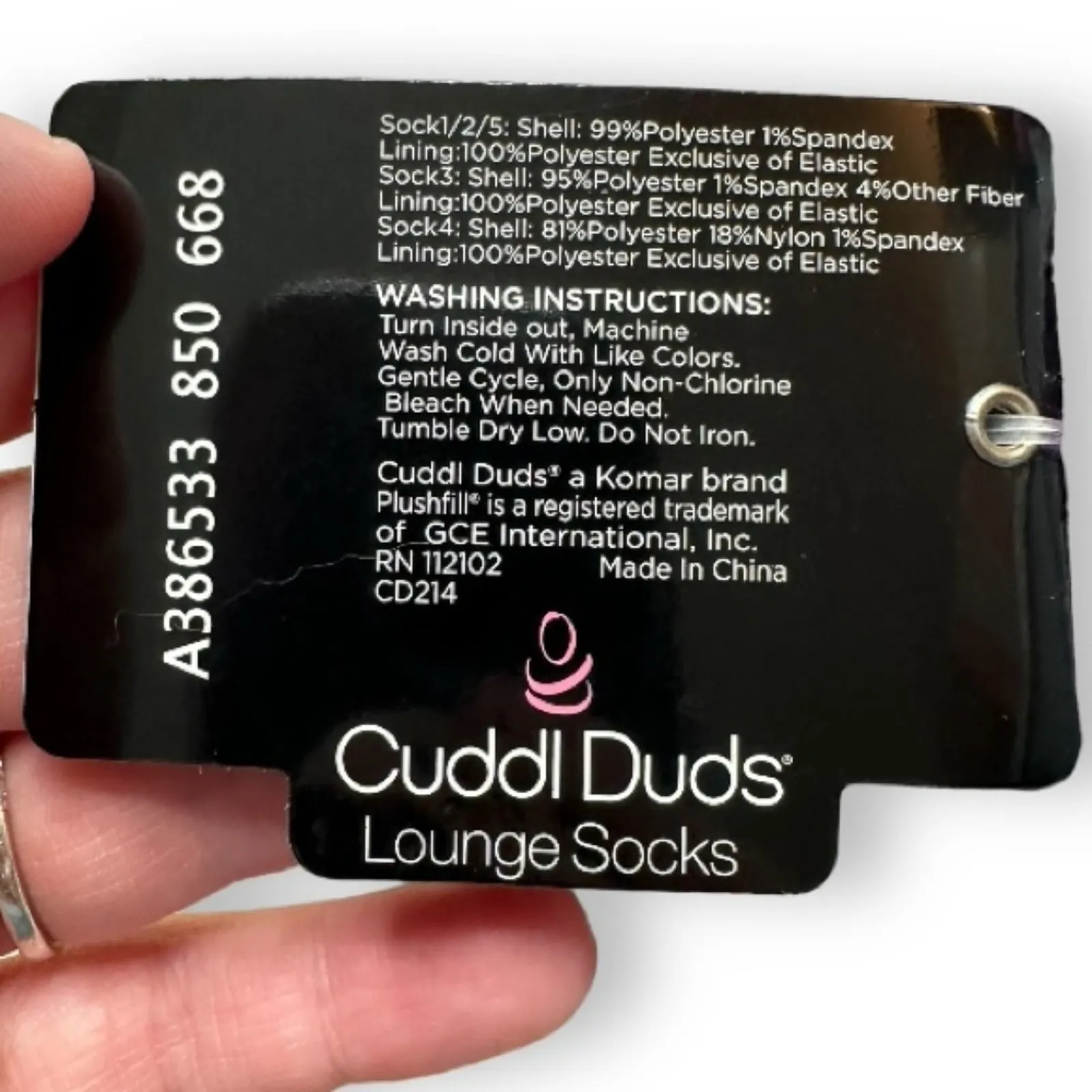 Cuddl Duds Purple & White Fluffy Sherpa Lined Snowflake Floral‎ Print Socks NEW - Image 4