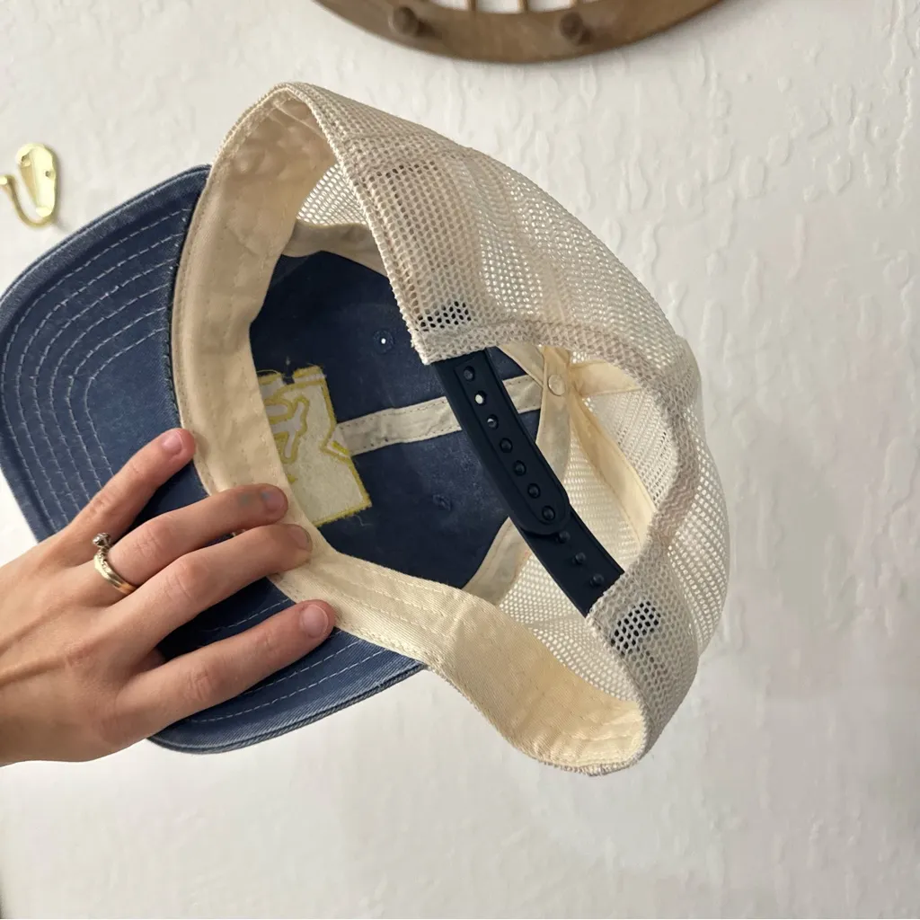 MTV Denim Tan Truck Hat SnapBack NWT Blue - Image 3