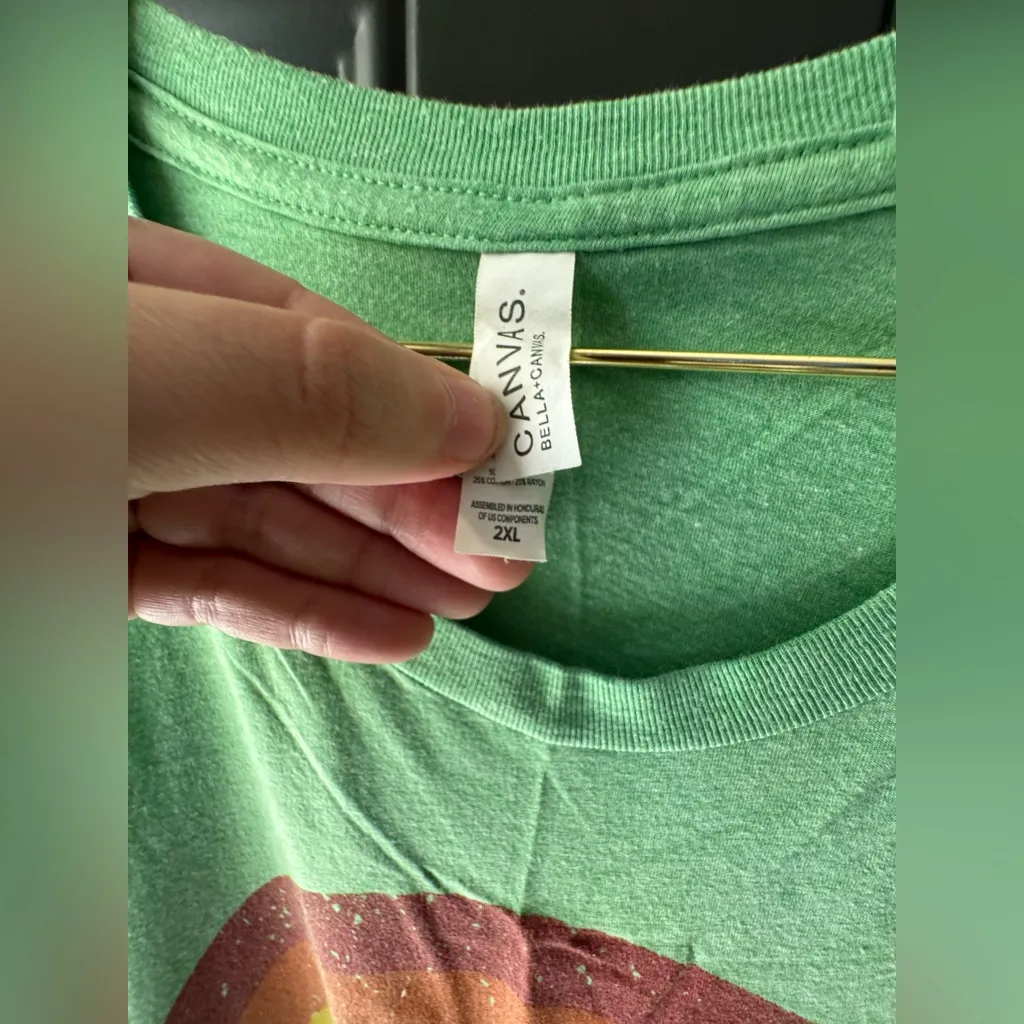 Project 615 Lucky Me Tennessee Green T-Shirt with Rainbow Graphic - Image 3