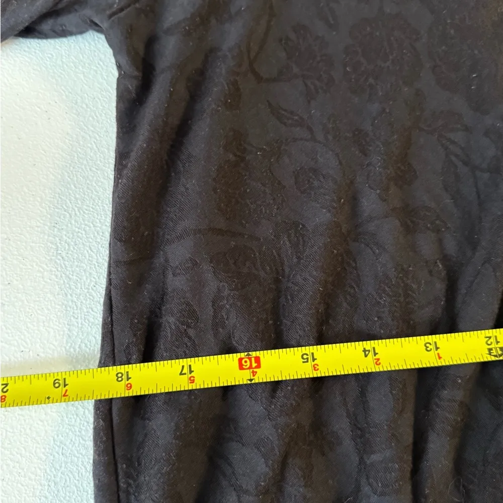 Maeve by Anthropologie Lydia Floral Burnout Top Black Long Sleeve Wrap Top Small - Image 6