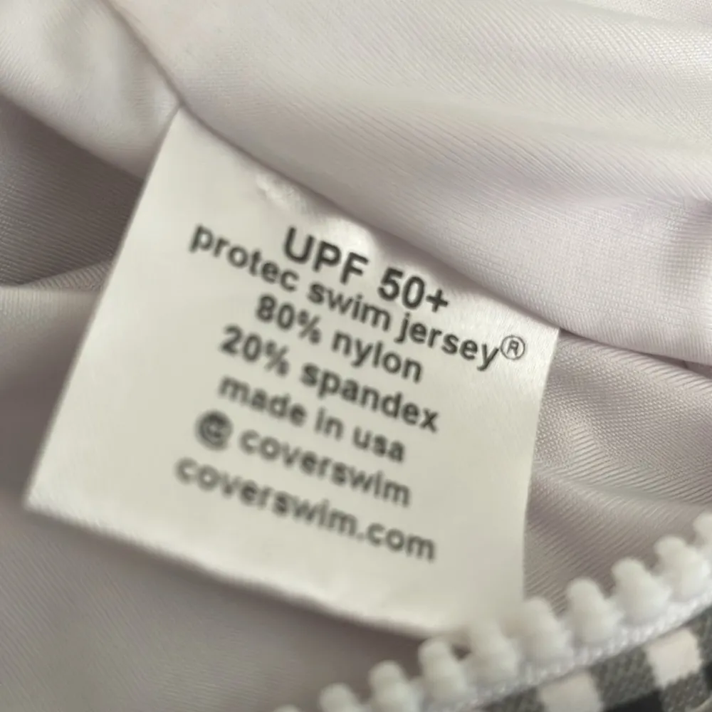 Cover swim USA gingham UPF sleeveless one piece swimsuit small Black - Image 7