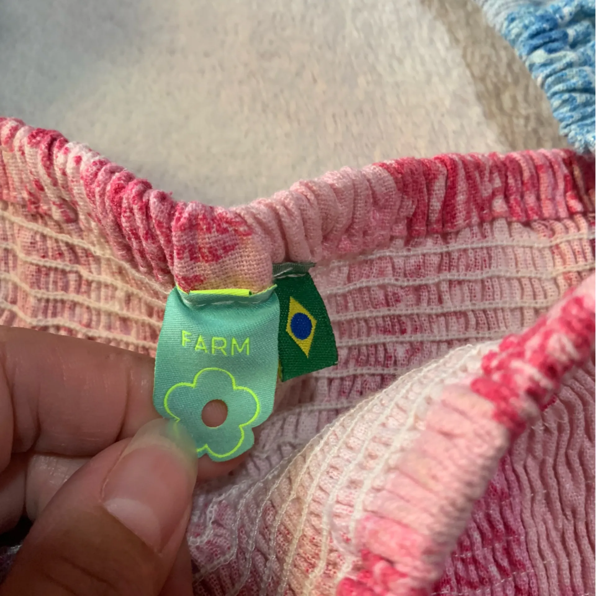 Farm Rio women's medium Colorful Floral Long Sleeve Dress linen smocked - Image 4