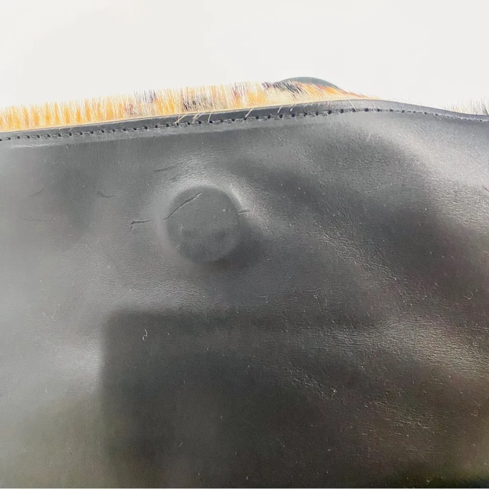 Clare V leather RARE leather & pony hair crossbody bag Black - Image 12