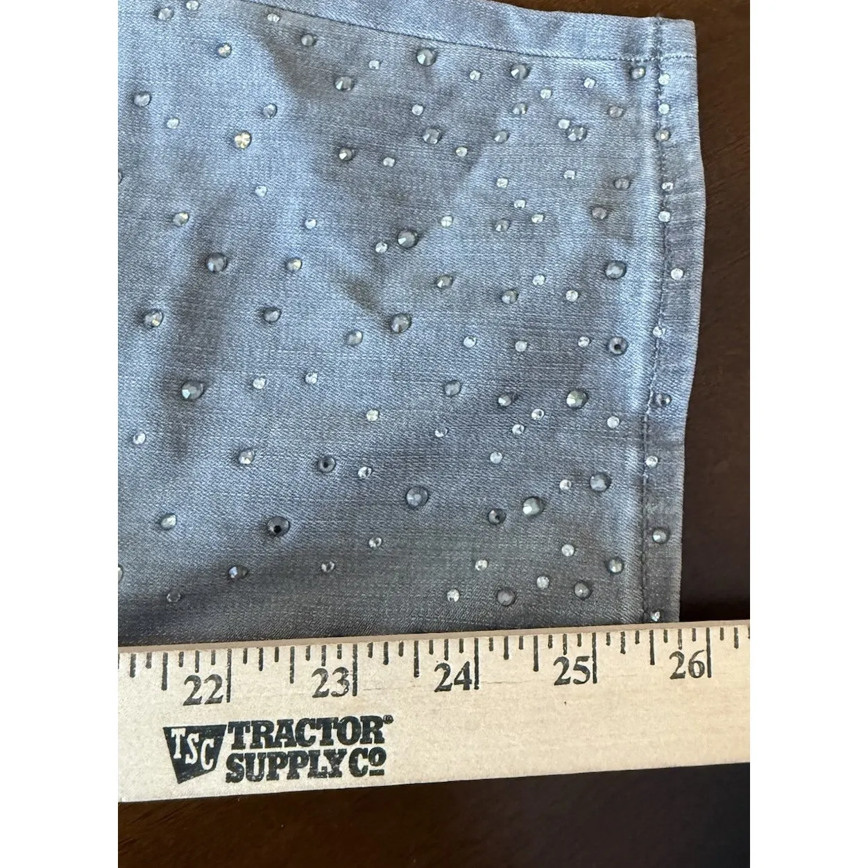 Chicos 2.5 US 14 Slimming Girlfriend Slim Leg‎ Ankle Grey Denim Jeans Rhinestone - Image 9