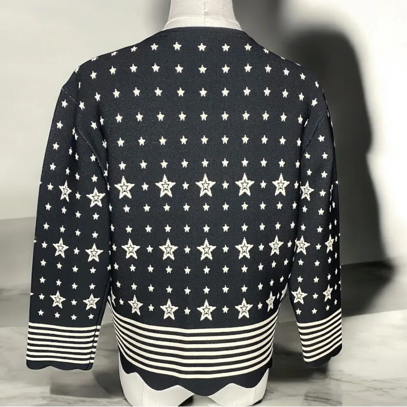 Ted Baker London WMK-DENNISA Star Knit Cardigan Sweater Size 3 (US 8 - Image 7