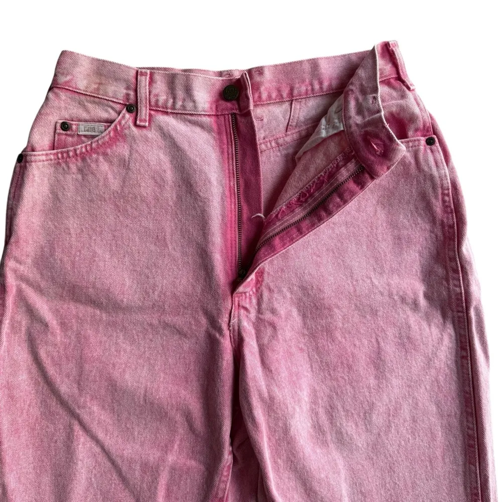 Vintage Lee Sport Pink Denim Jeans Size 12 Medium High Waist Preppy Barbie - Image 3