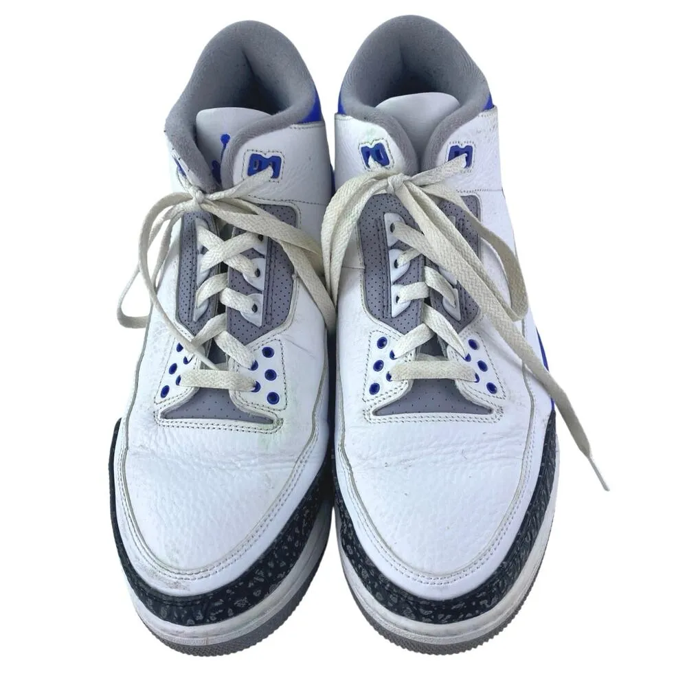 Nike Air Jordan 3 Retro Racer Men's White Blue Basketball Sneakers Shoes Size 12 - Image 2