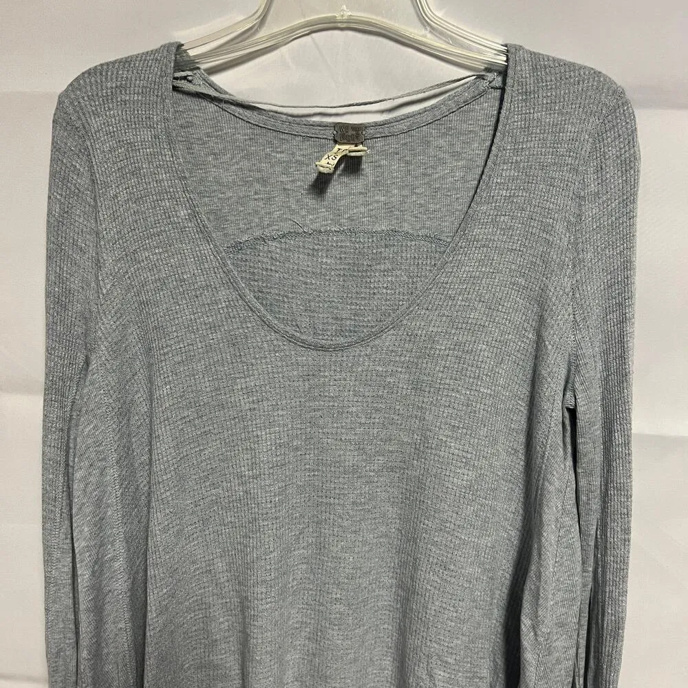 We The Free Sweater Womens XS Waffle Knit Thermal Boho Chic Oversized Minimalist - Image 3