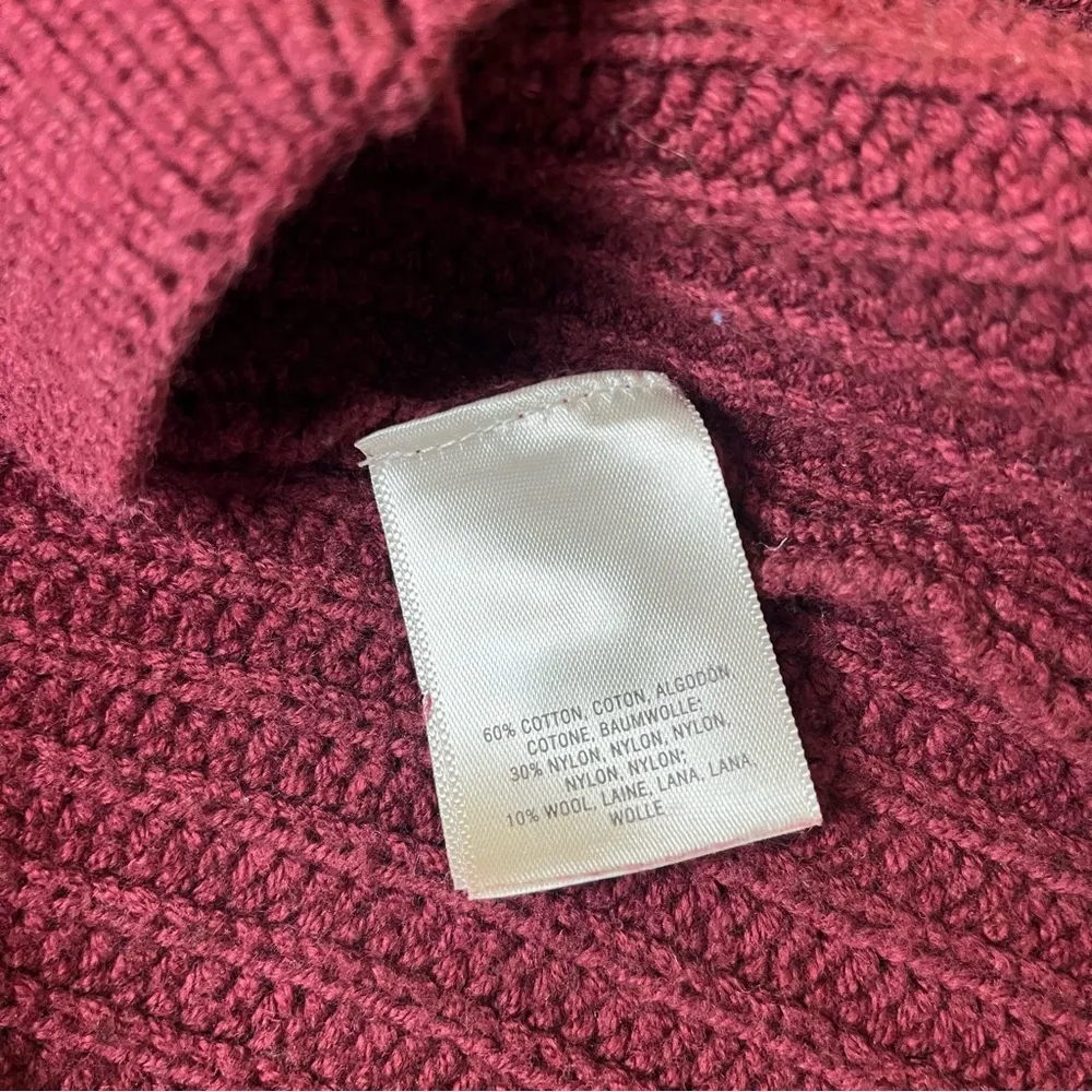 Anthropologie Knitted & Knotted Maroon Knit Balloon Sleeve Cardigan - Image 11