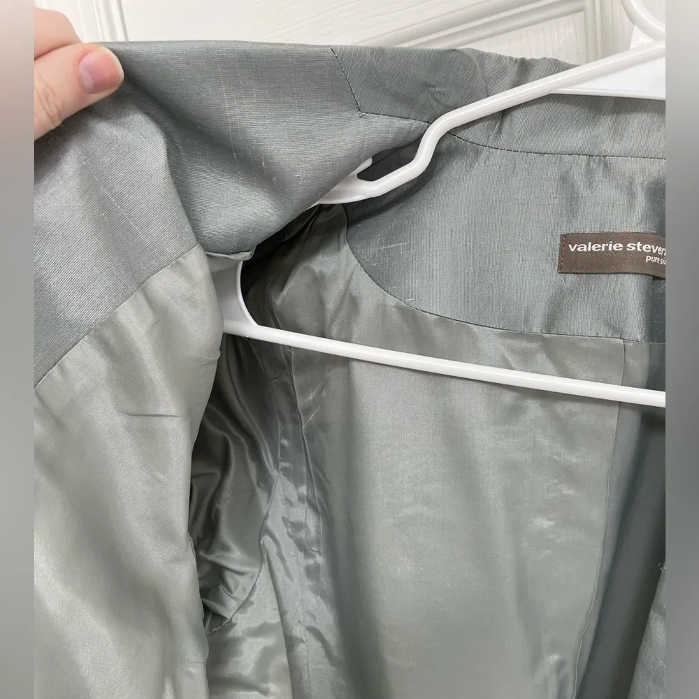 Valerie Stevens Vintage 90s Metallic Silver Two Piece Suit RARE Women’s Size 4 - Image 5