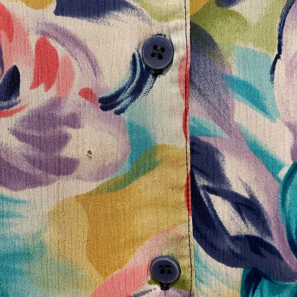 VTG 90s 80s Alfred Dunner Colorful Floral Button-Up Short Sleeve Blouse Top - 12 - Image 12