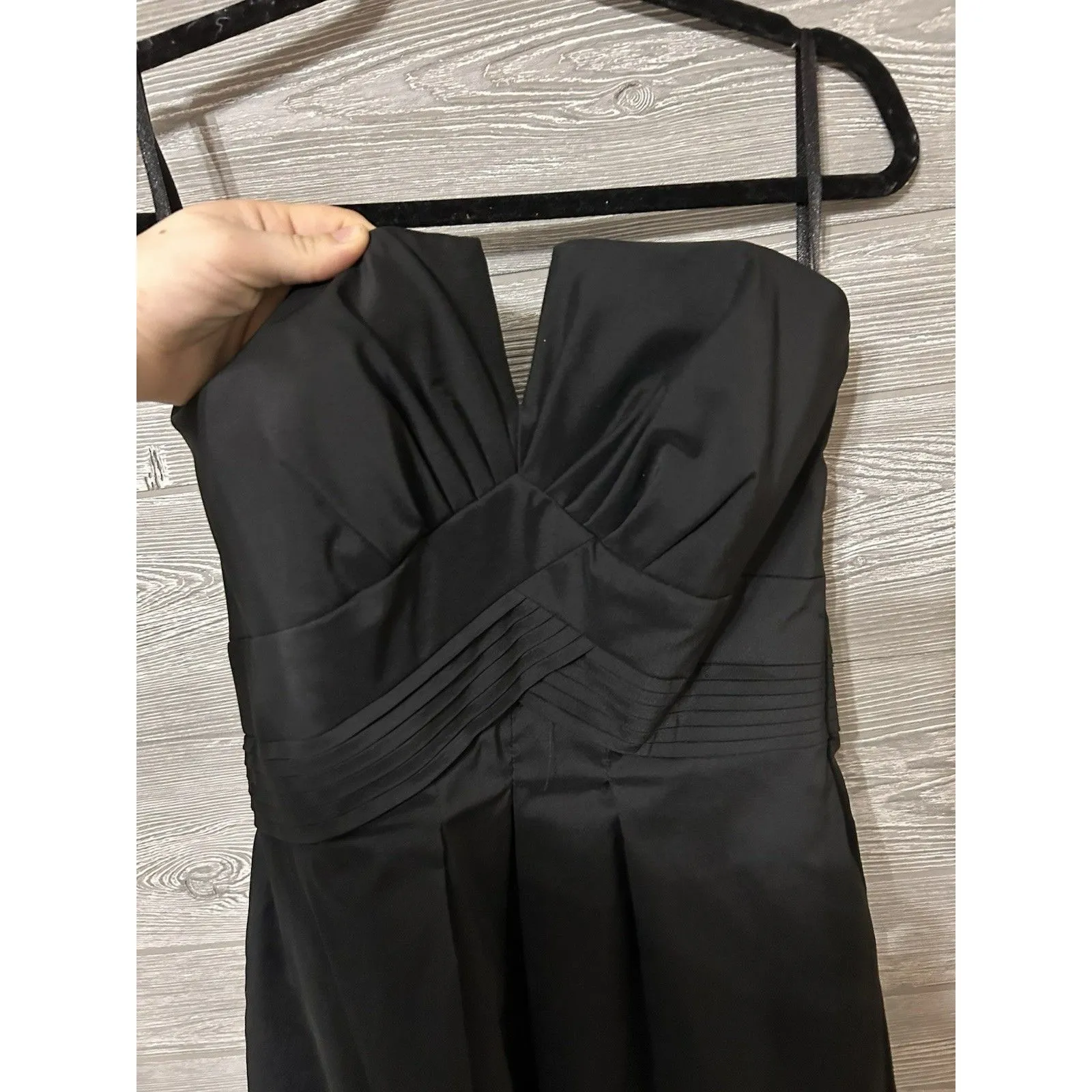 White House Black Market Strapless Pleated‎ Mini Formal Dress Size 8 - Image 2