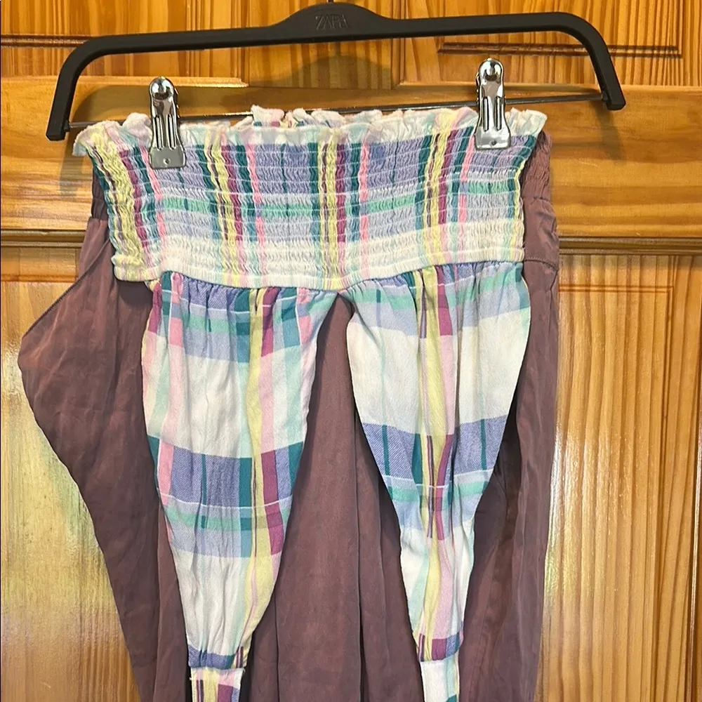 Forever 21 Blue and White plaid Crop Top - Image 2