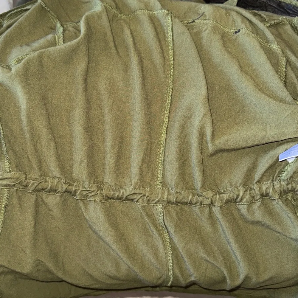 Charlotte Russe utility jacket olive green boho floral‎ embroidery women's Small - Image 5