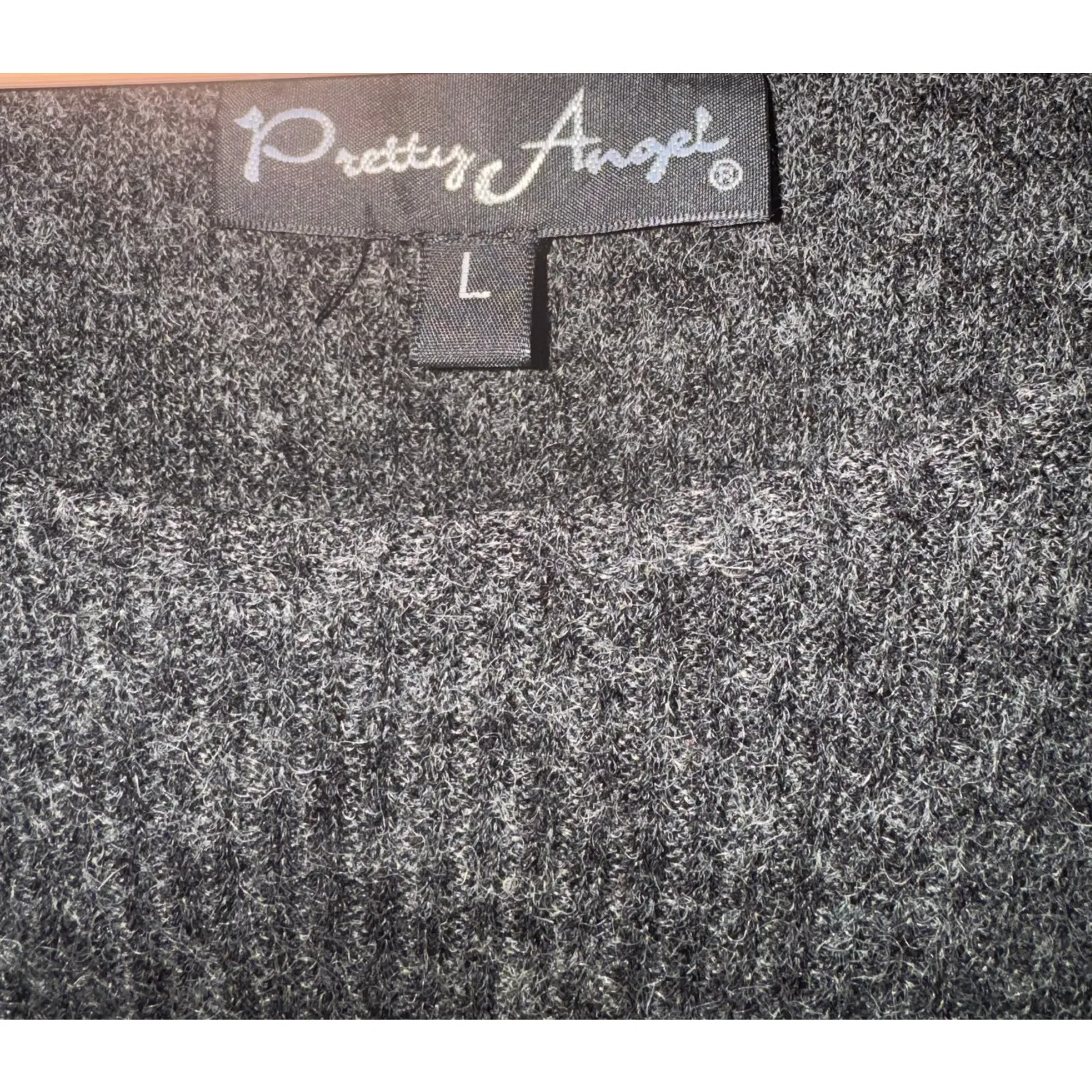 Pretty Angel Linen Blend Knit Sweater Dress Lace Ruffle Hem Women LG Fairy Goth - Image 6