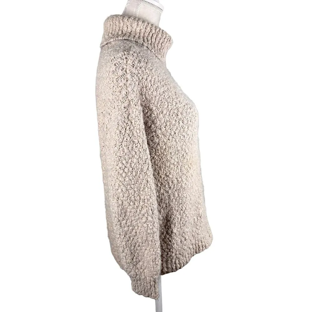 Philosophy Sweater Beige Medium Turtleneck Fuzzy - Image 12